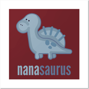 Nanasaurus Shirt Dinosaur Family Shirt Set Posters and Art